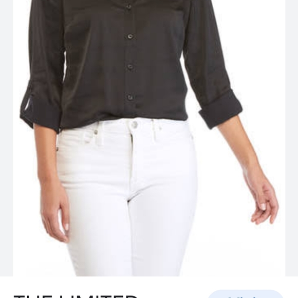 Divided black chiffon blouse. Size 6 - Picture 2 of 9